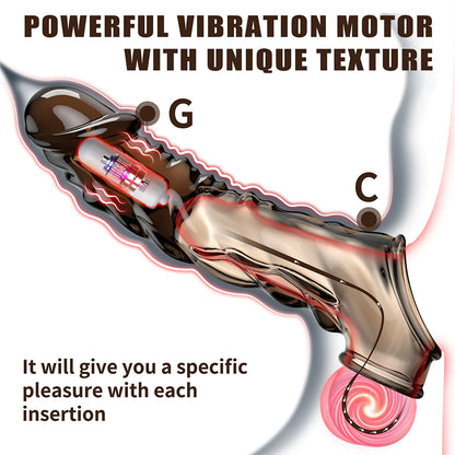 Reusable Vibrator Penis Sleeve With Cock Ring - 3.6 Inch - image 3