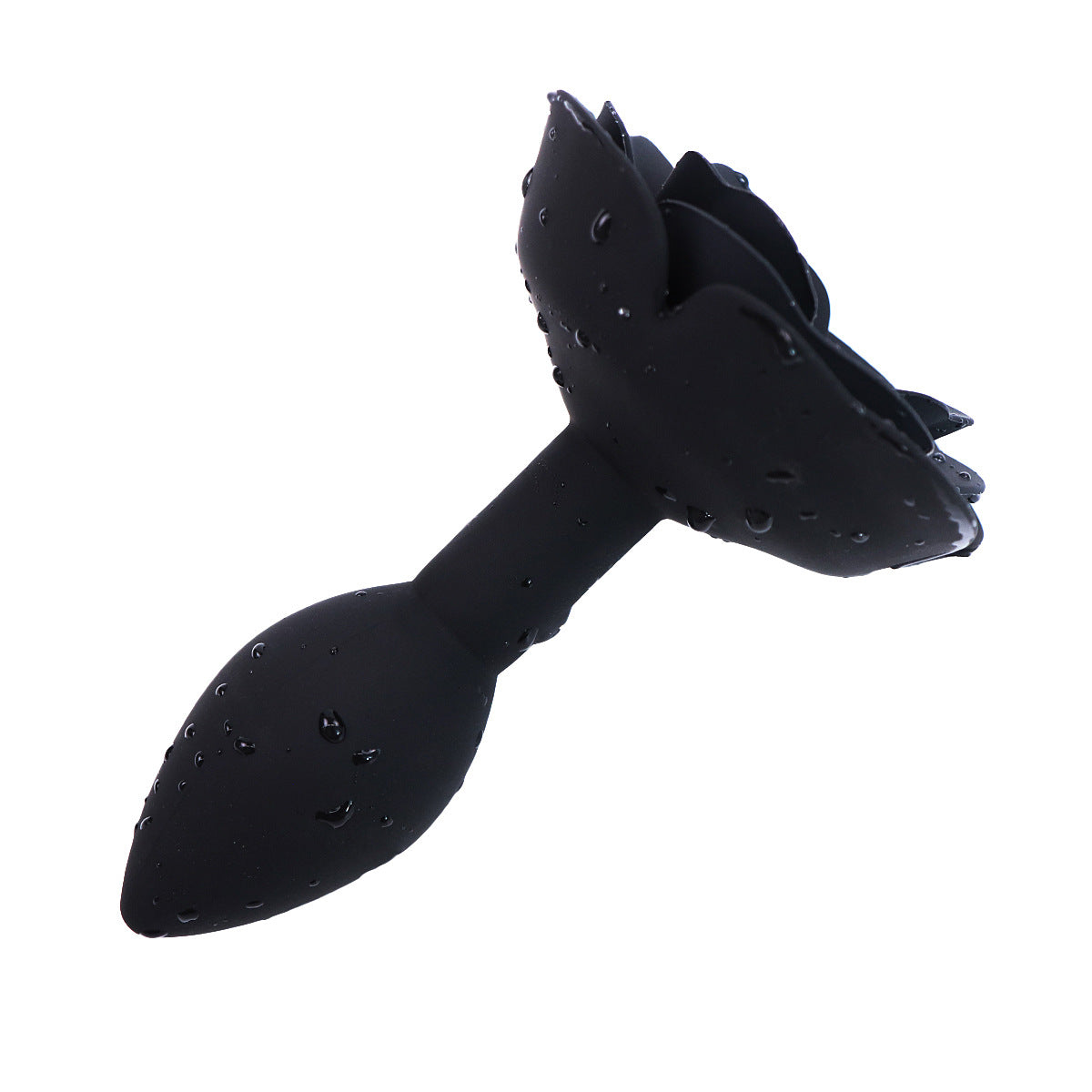Silicone Rose Butt Plugs - Black - image 0