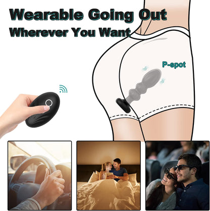 Vibrating Thrusting Silicone Butt Plug - image 11