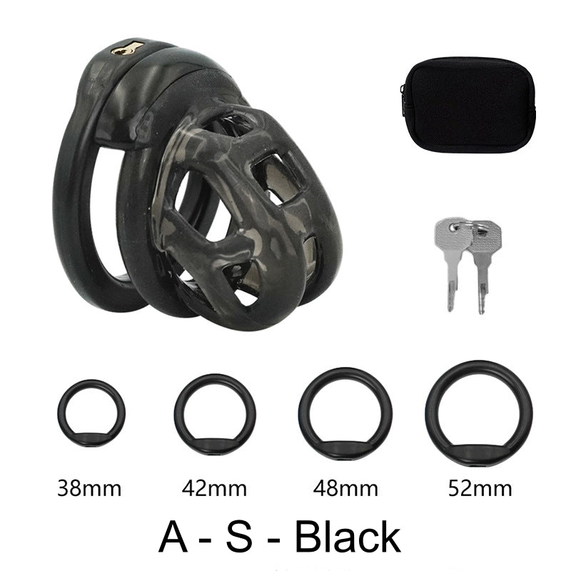 High Quallity TPE Chastity Cage - A - S - Black - image 19