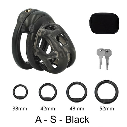 High Quallity TPE Chastity Cage - A - S - Black - image 19