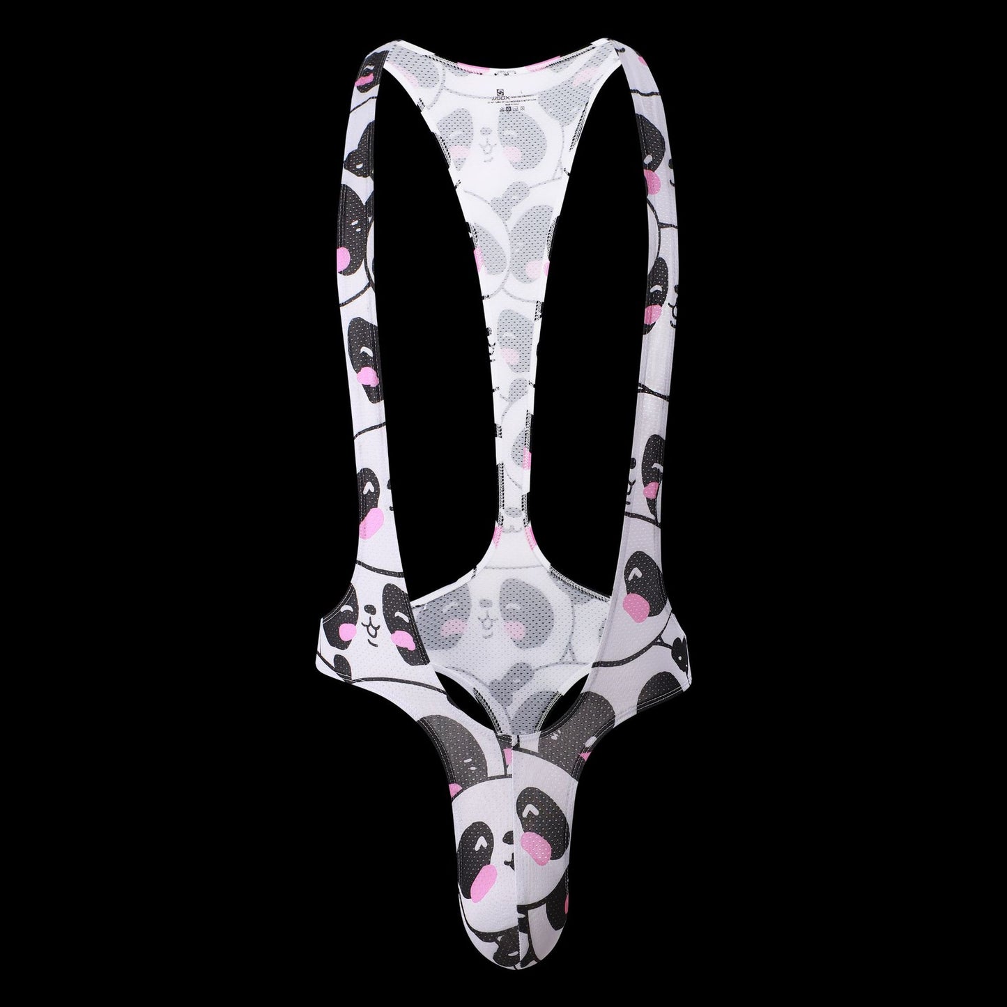 Men's Casual Print Butt Lift Jumpsuit - Panda - XL - image 11