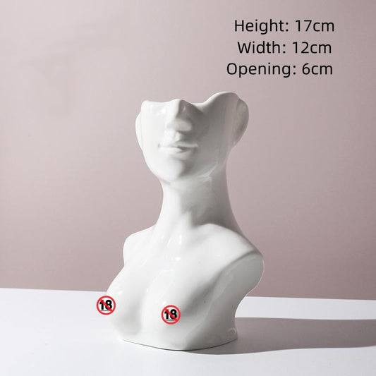 Mila Moya Style Ceramic Flower Vase Body Shape Vase - B - image 0