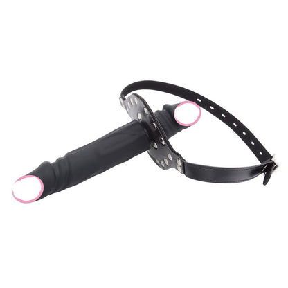 Ride Me Mouth Gag Strap-on Dildo - 18cm - image 1