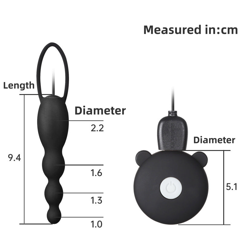 Vibrating Beaded Plug - Black - image 0