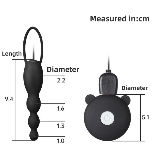 Vibrating Beaded Plug - Black - image 0