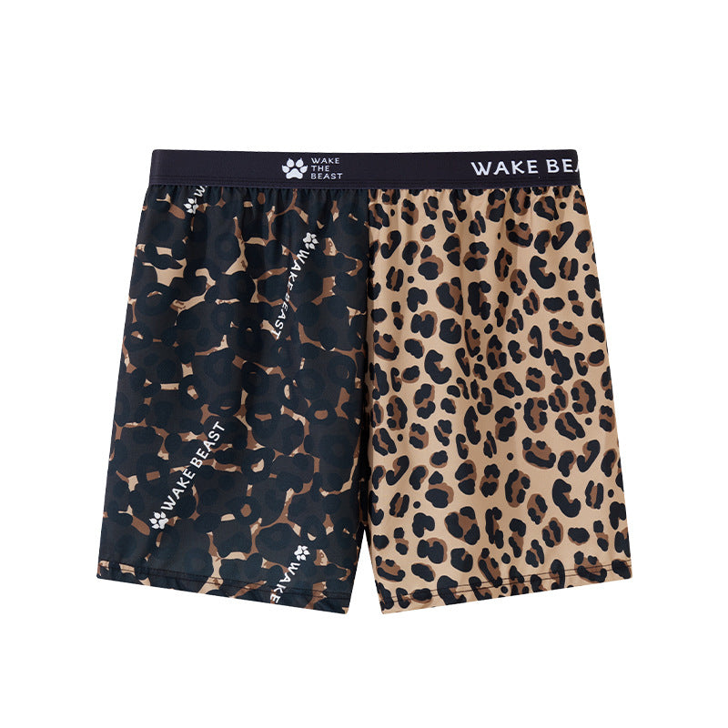 Men's Boxer Briefs With Leopard Print - Coffee - 3XL - image 2