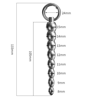 Stainless Steel Beaded Urethral Sound – Gradual Size Trainer for Deep Stretching & Intense Play - L - image 6