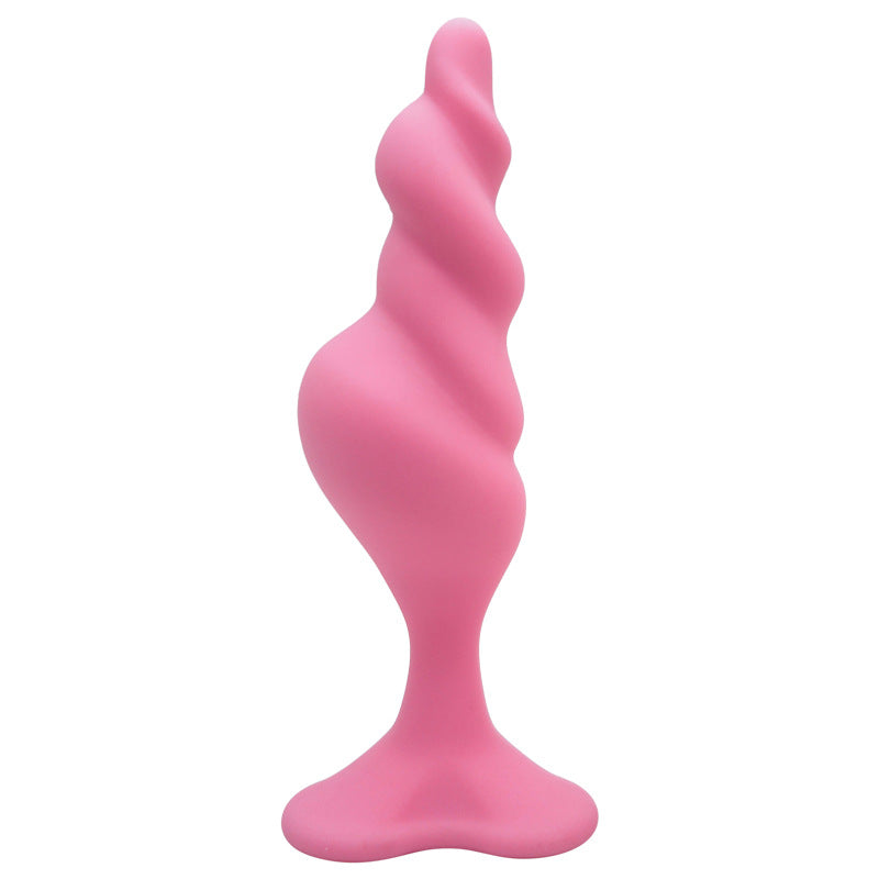 Soft Silicone Anal Plug with Rounded Tip & Flared Base - Pink - L - image 9