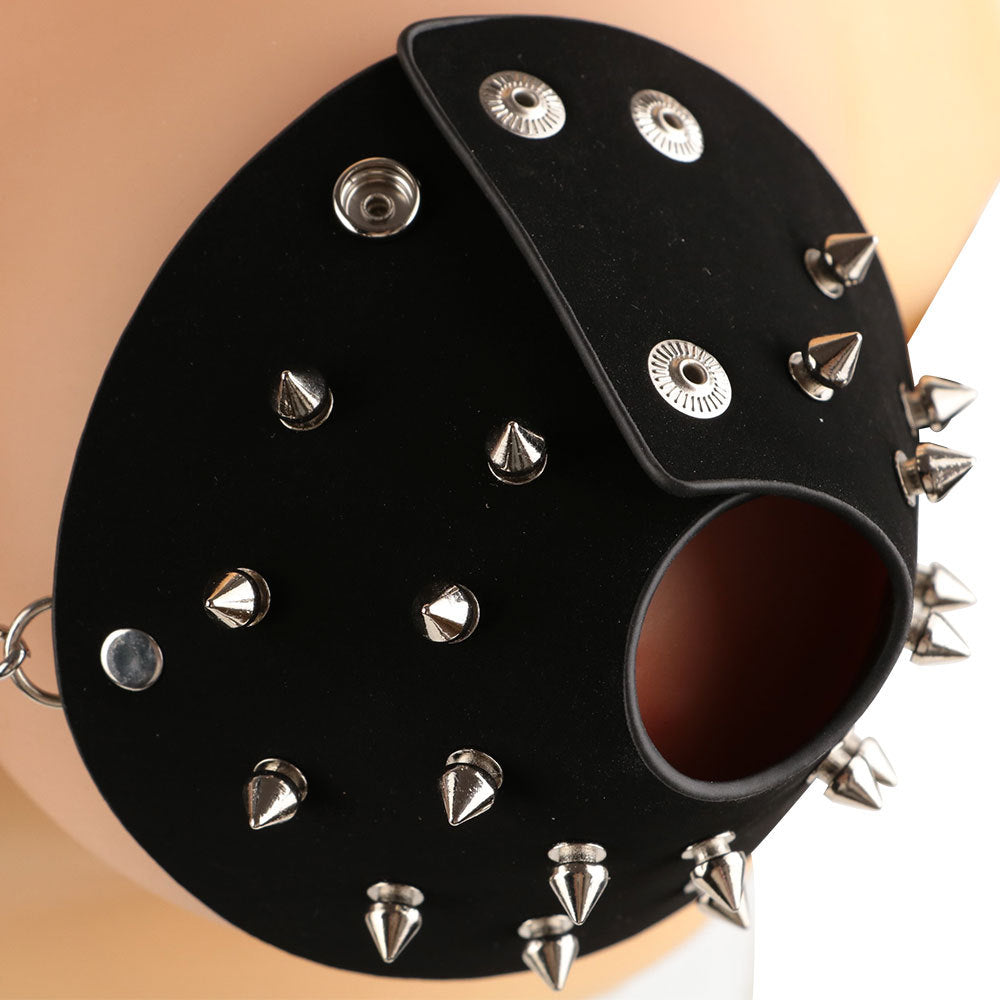 Riveted Punk Leather Bra - image 3