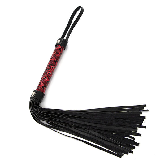 High-quality Leather Whip With Braided Handle - Red - image 0