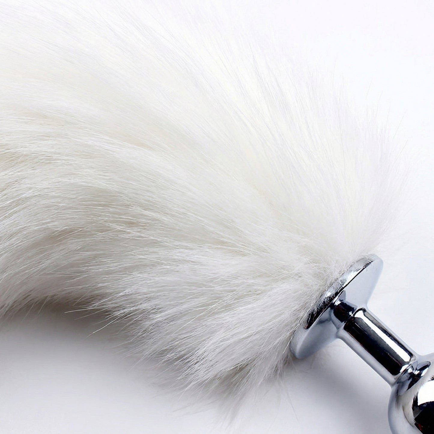 White Fox Tail Butt Plug • 18.1 Inch Tail - image 1