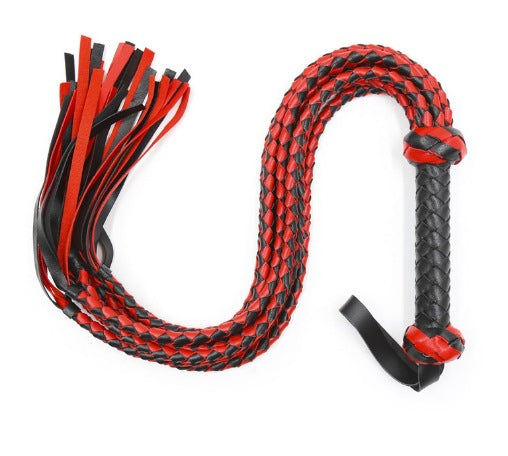 PU Leather SM Flogger Whip - Red - image 1