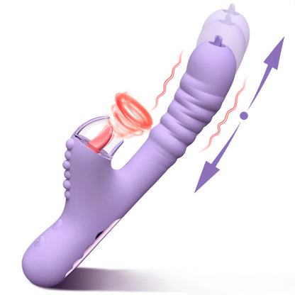 AirRush Thrusting and Licking Vibrator - Purple - image 2