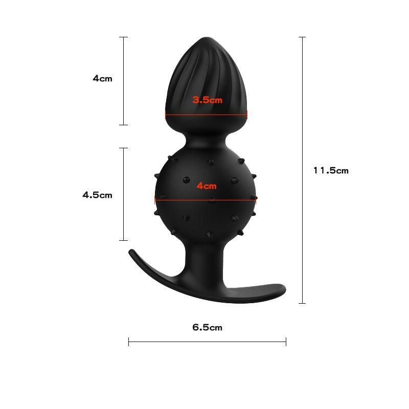 Ribbed Anal Trainer Plug with Built-In Rattle Ball – Wearable and Stimulating Design - M - image 5