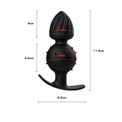 Ribbed Anal Trainer Plug with Built-In Rattle Ball – Wearable and Stimulating Design - M - image 5