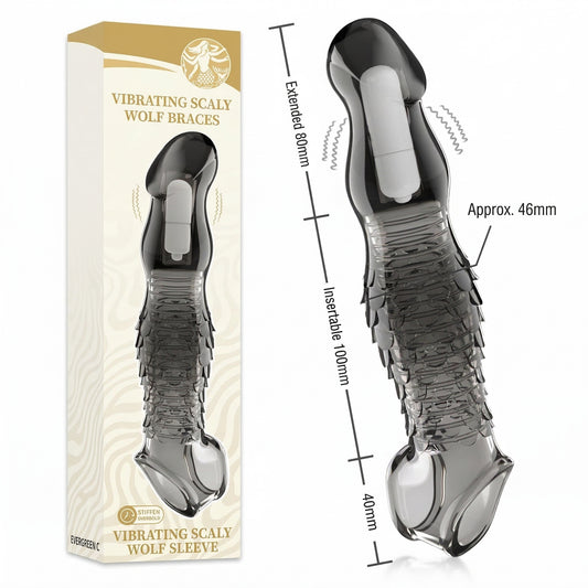 Vibrating Extension Sleeve for Added Length & Sensation - Transparent Black - image 0