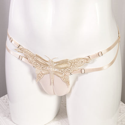 Crossdresser Gaff Men Sissy Camel Toe Panties Underwear - Flesh tone-L - image 8