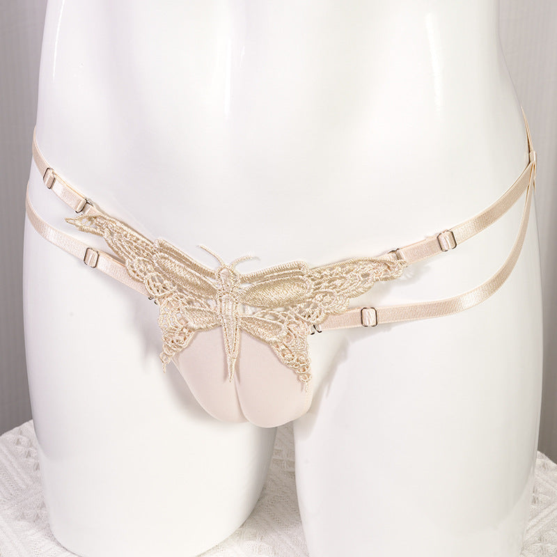 Crossdresser Gaff Men Sissy Camel Toe Panties Underwear - Flesh tone-L - image 8