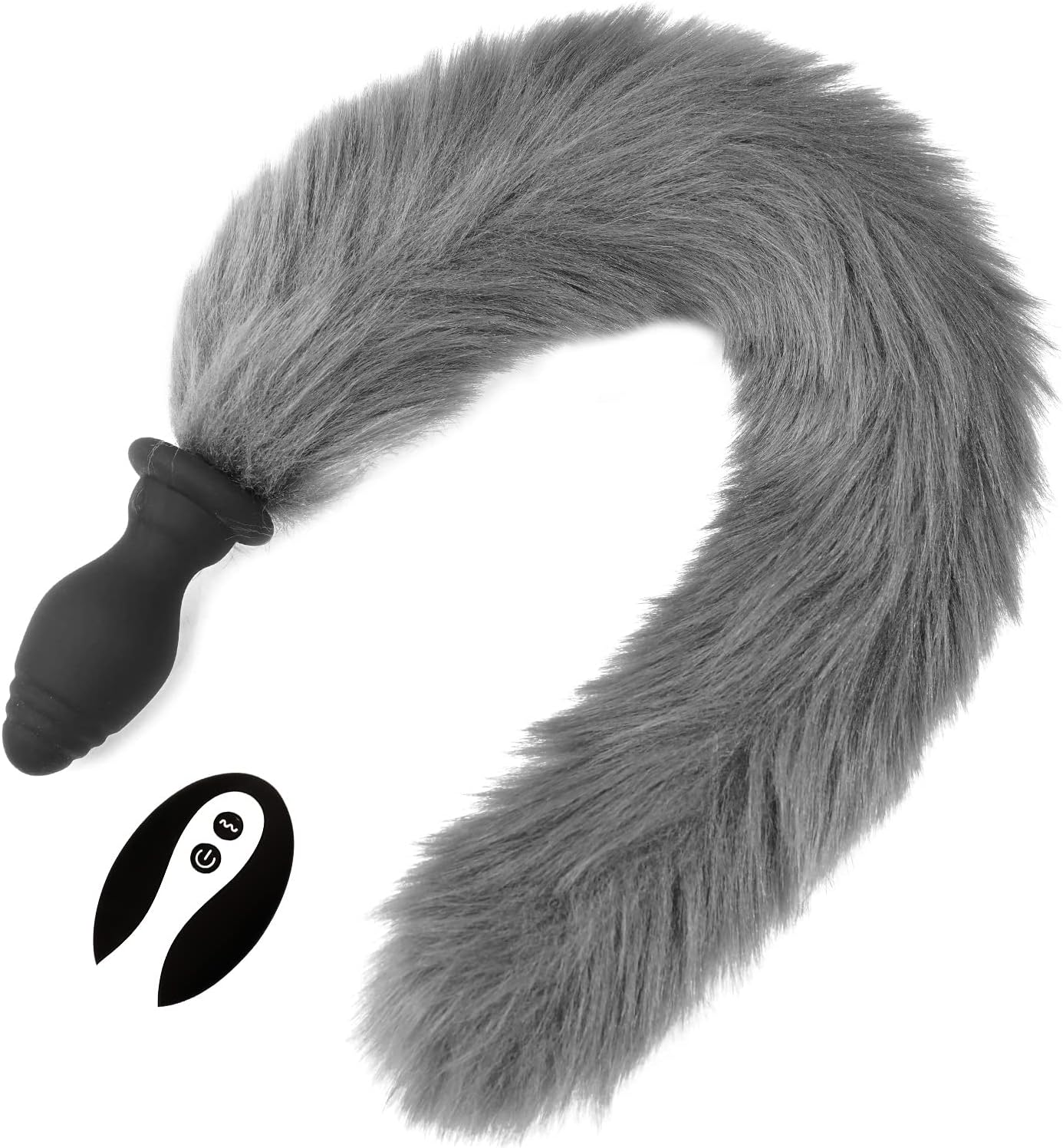 Multicolor Fox Tail Light Up Butt Plug - Grey - image 34