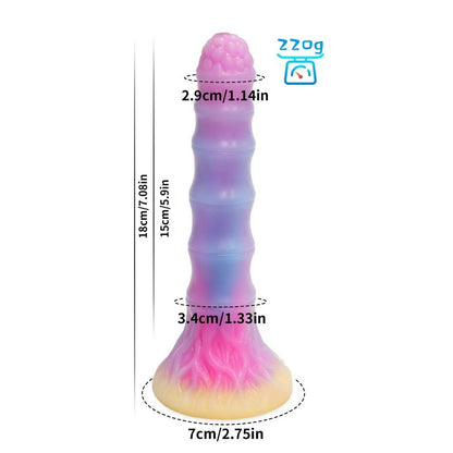 7.08'' Alien Glow In The Dark Dildo with Suction Cup - Multicolor - image 5