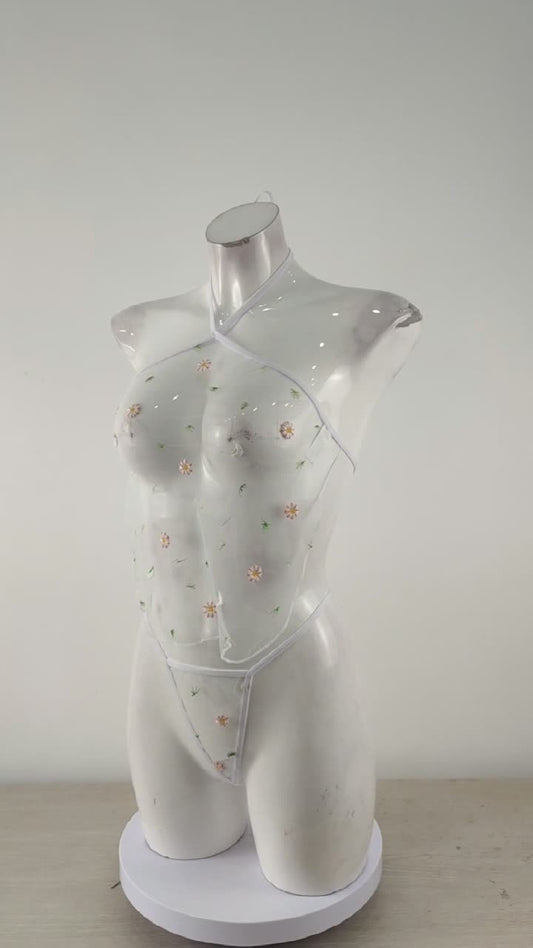 Women Bellynet Gauze Three-point Sexy Suit  - image 0