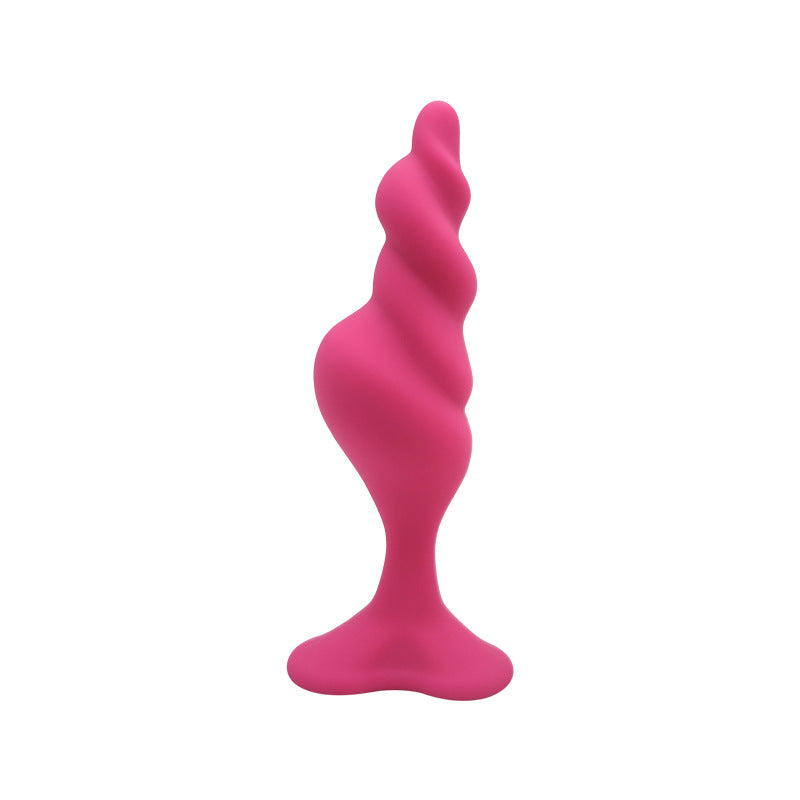 Soft Silicone Anal Plug with Rounded Tip & Flared Base - Rose - S - image 1