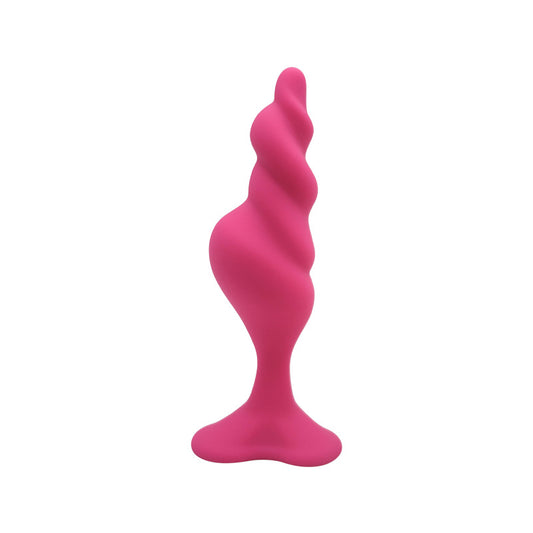 Soft Silicone Anal Plug with Rounded Tip & Flared Base - Rose - S - image 1