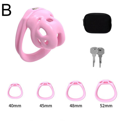 Adjustable ABS Chastity Cage – Lightweight & Discreet Lock for Long-Term Wear - B - Pink - image 4