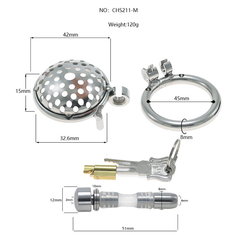 1.28'' Diameter Lightweight Stainless Steel Chastity Cage - M - image 5