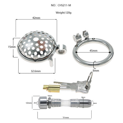 1.28'' Diameter Lightweight Stainless Steel Chastity Cage - M - image 5