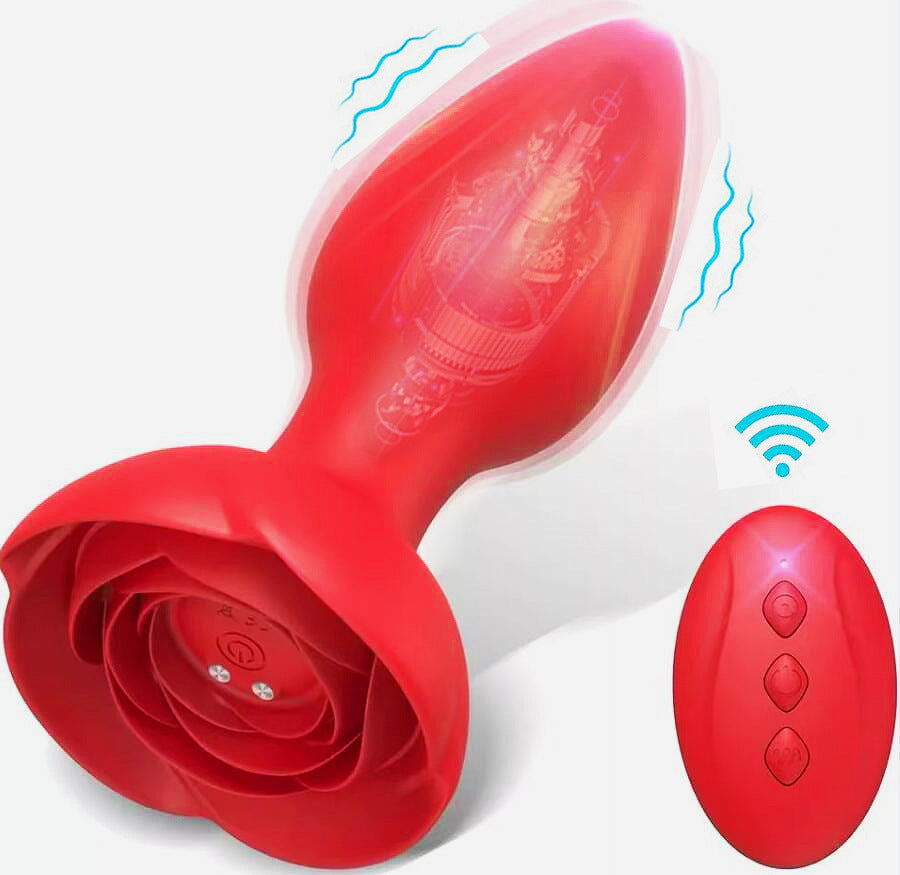 Rosegasm Vibrating Butt Plug - Red - image 1