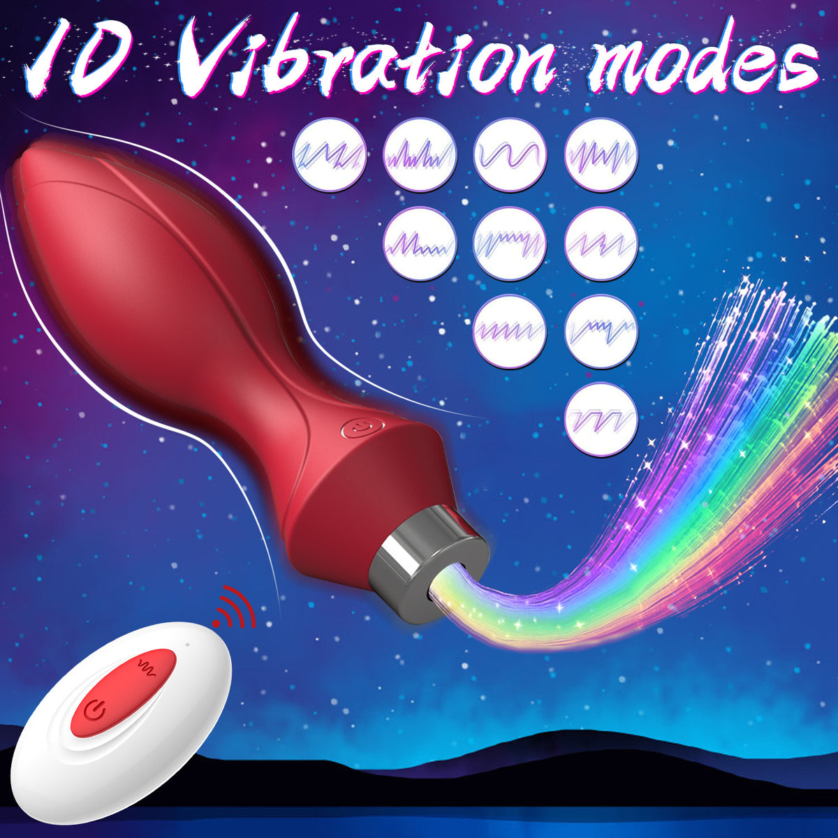 7 Types Of Led Light  Remote Control Rechargeable Butt Plug - image 4