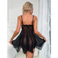 Sexy Lace Babydoll Lingerie Set with Panty – Sheer Mesh Nightwear for Women, Adjustable - image 7