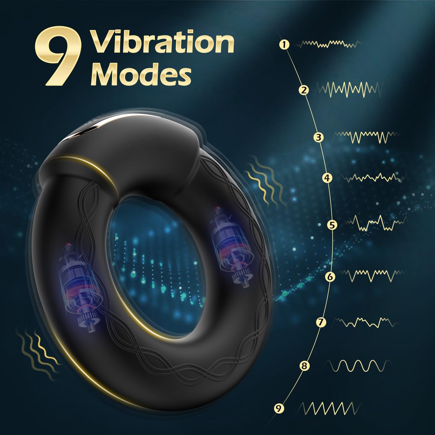 9 Vibration Modes Heating Penis Ring - image 1