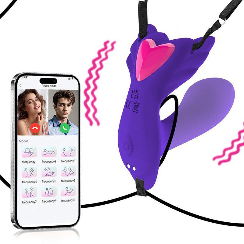 Wearable Heart-Shaped Vibrator with APP Control - Purple - image 5