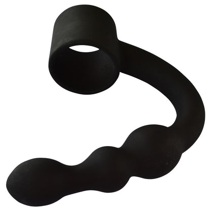Dual Cock Ring With Anal Plug - Black - image 0