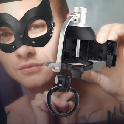 Innovation Chastity Cage with Penis Cock Plug - Curved Rings - image 0