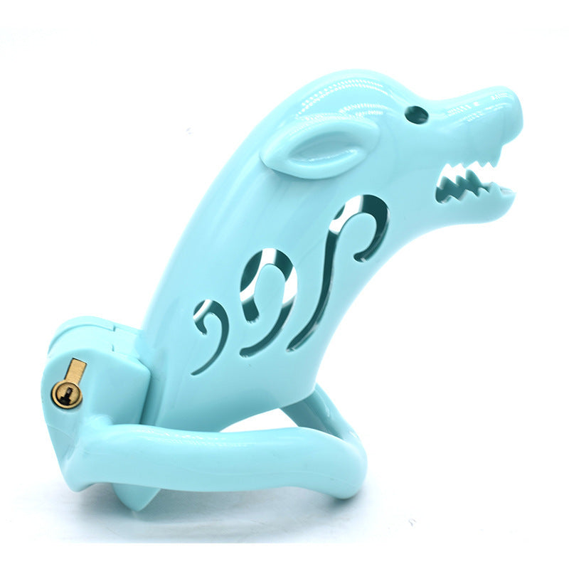 Dog Head Chastity Cage - Blue - Long - image 7