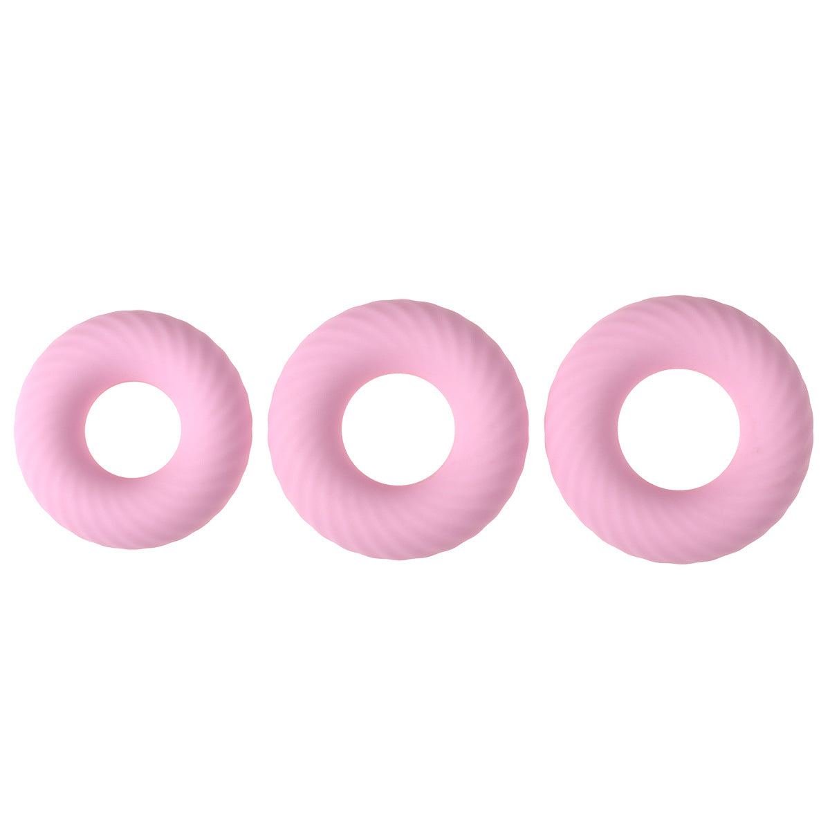 Thickened Cock Rings - pink SML set - image 3