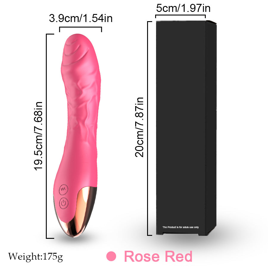 7.68" × 1.54" Silicone Vibrating Wand For Female - Rose - image 7
