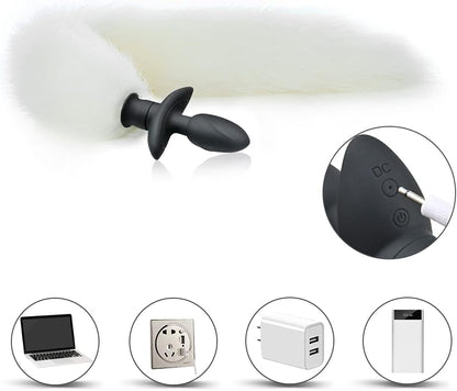 Vibrating Foxy Tail Silicone Anal Plug - image 2