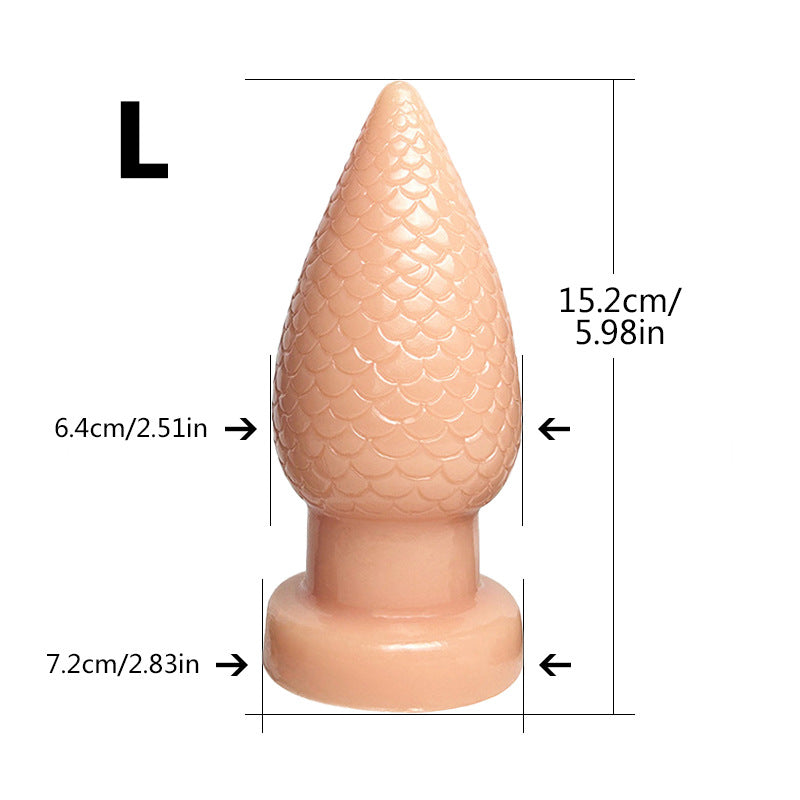 Textured Silicone Butt Plug  - Flesh Tone L - image 13