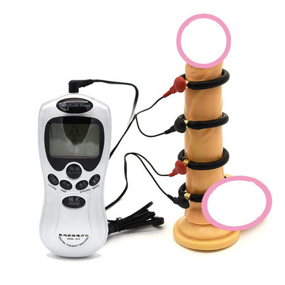 E-stim Penis Rings - with Adjustable Rings & Rechargeable Power Box - White - image 0