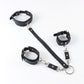 BDSM Leather Handcuffs with Collar - image 3