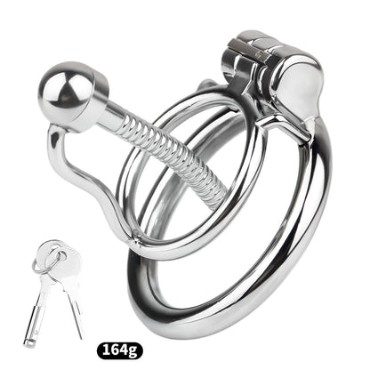 Metal stainless steel horse's eye stick anti-escape inverted chastity cage can urinate with urine blocking sex toys - M - 55mm - image 14