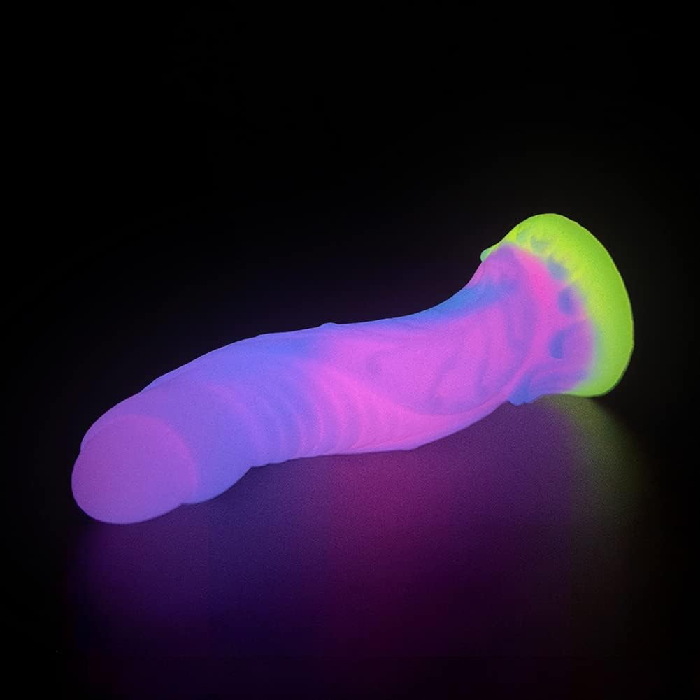6.69'' Glow-in-the-Dark Worm Design Silicone Dildo with Suction Cup - image 2
