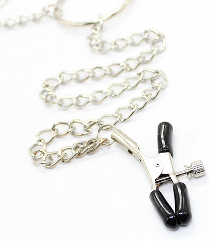 Metal Chain Nipple Clamps 3-Point Clips  - image 1