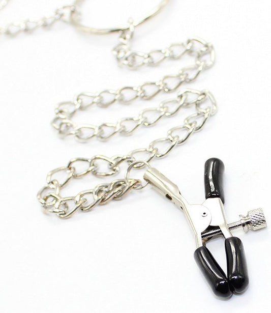 Metal Chain Nipple Clamps 3-Point Clips  - image 1