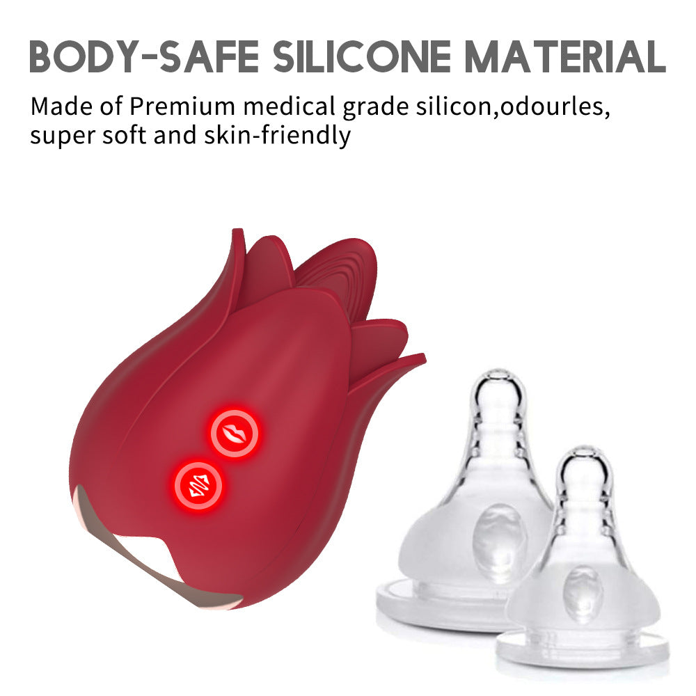 2-in-1 Rose Toy – Clitoral Licking & Vibration  Waterproof & Quiet - image 3